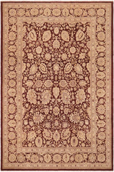 handmade Transitional Kafkaz Brown Beige Hand Knotted RECTANGLE 100% WOOL area rug 10 x 14